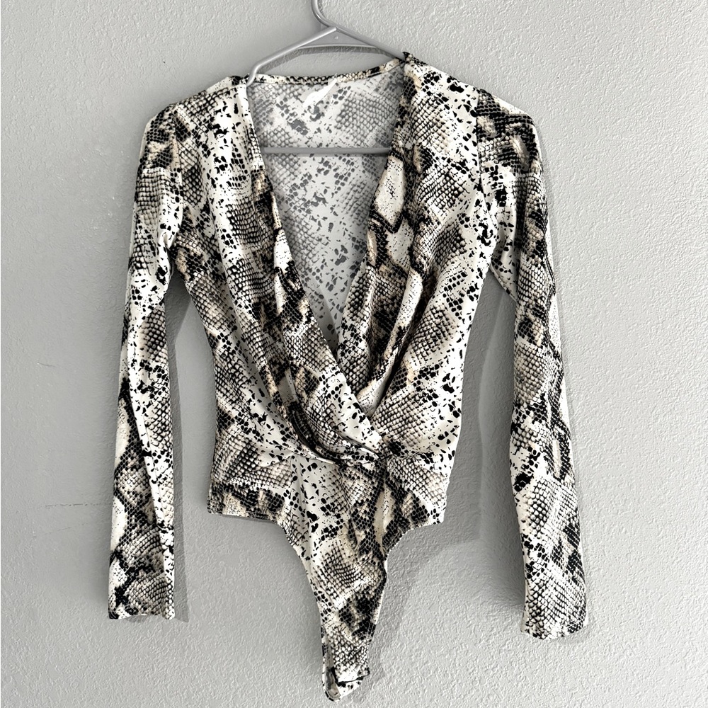 Snake print body suit
